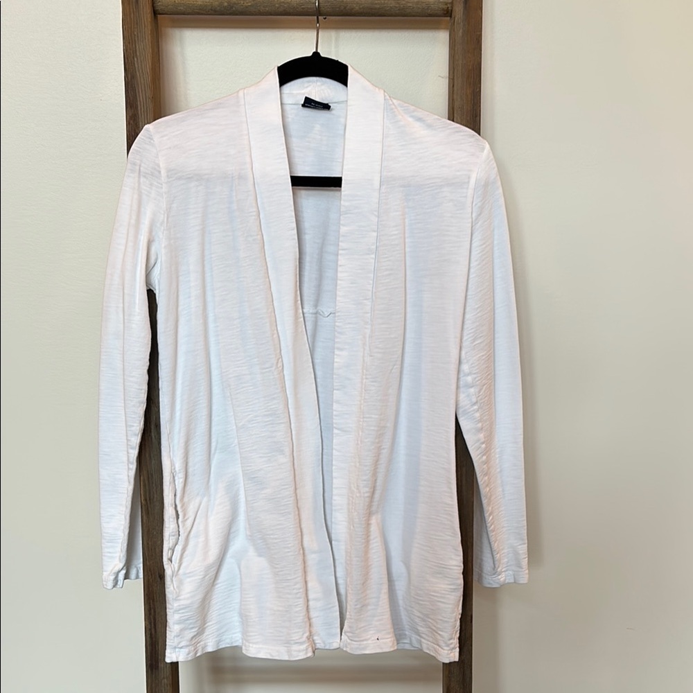 White Open Front Cardigan